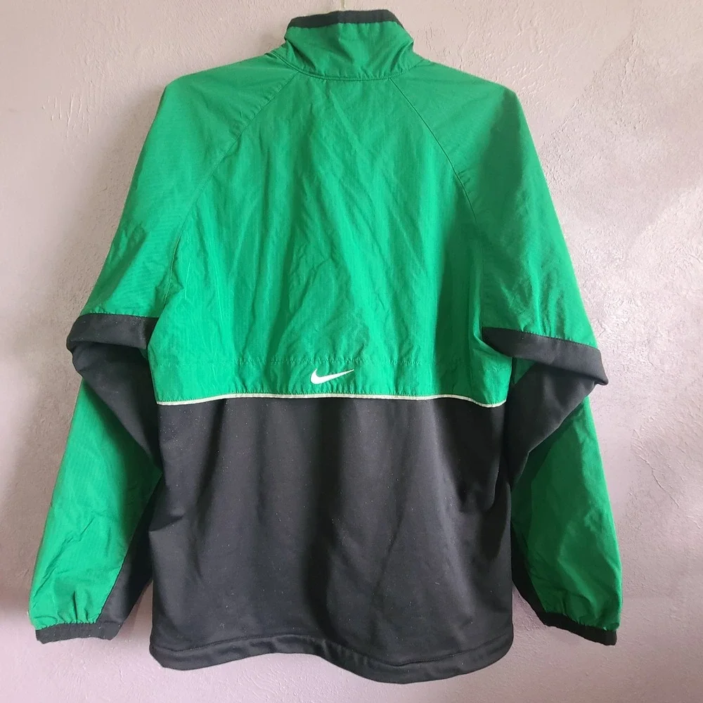 Vtg Nike Windbreaker Jacket Mens Small Green Black Colorblock Ripstop Full Zip
